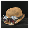 Handmade Women Men Steampunk Bowler Hat  with goggles