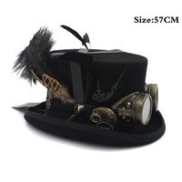 Steampunk top hat black 57cm