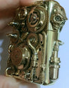 Hand-Welded Steampunk Lighter | Double-Sided Running Gears, Skull & Copper