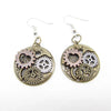  Steampunk  Women`s Small Gears Mechanism Drop Earrings