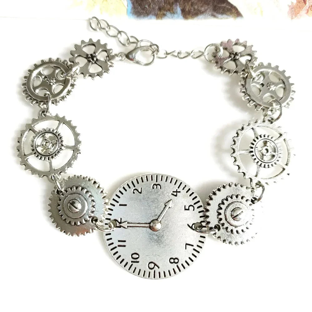 Steampunk clock gear Bracelet 