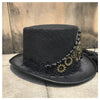 Vintage Handmade Steampunk Top Hat With Metal Gear right side 