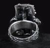 Men Antique Silver Colour Ring Stainless Steel Ring Steampunk Ring Skull Ring Hip Hop Motorcycle Party Ring Jewelry Gifts