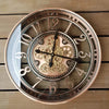 Oversized Large Industrial Loft Metal Moving Gear Wall Clock for Modern Living Room Decor