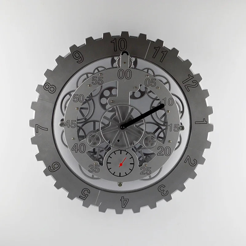 Steampunk Wall Clock, Gear Rotating 18"