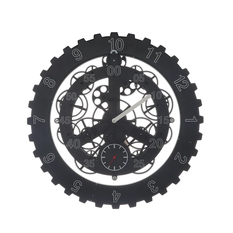 Steampunk Wall Clock, black 