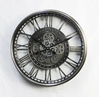 Oversized Large Industrial Loft Metal Moving Gear Wall Clock for Modern Living Room Decor