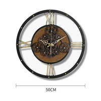 Steampunk  Wall Clock with Gears Luxury Art Metal American Mechanical