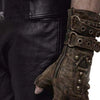  Steampunk Half Finger Gothic Gloves grey model 