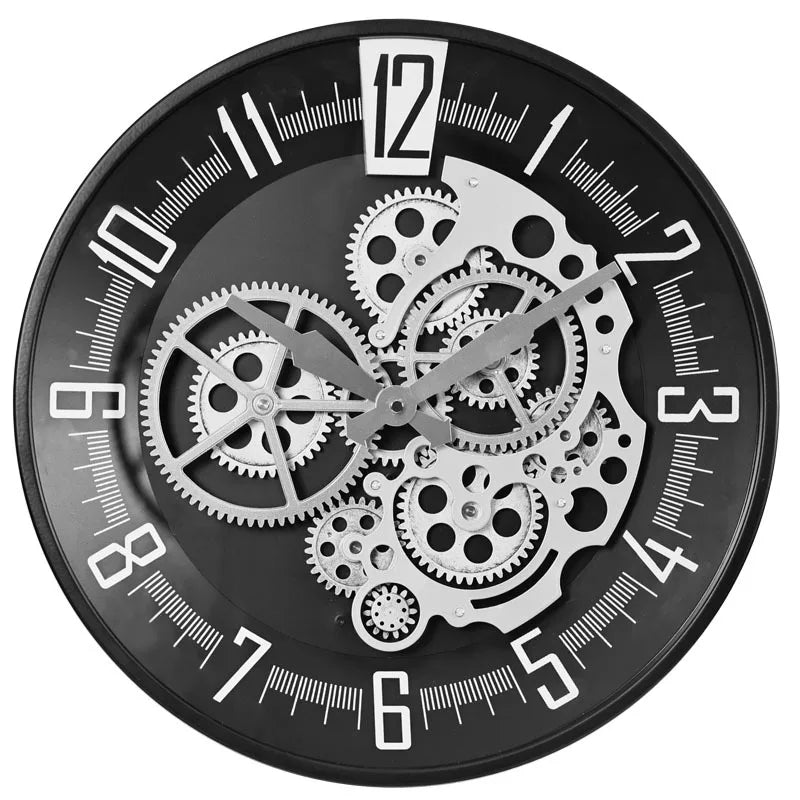 Steampunk Wall Clock Gear silver