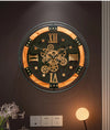 Steampunk Wall Clock | Large Circular Clock with Exposed Gears & Silent Movement