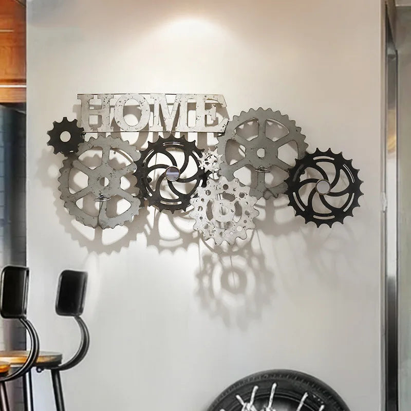 Steampunk home decor Three-dimensional Wrought Iron Wall Decoration