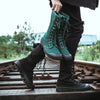 Steampunk cosplay Men Boots green up                    