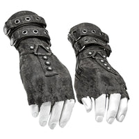  Steampunk Half Finger Gothic Gloves grey 