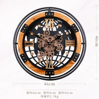 Steampunk Wall Clock | Large Circular Clock with Exposed Gears & Silent Movement