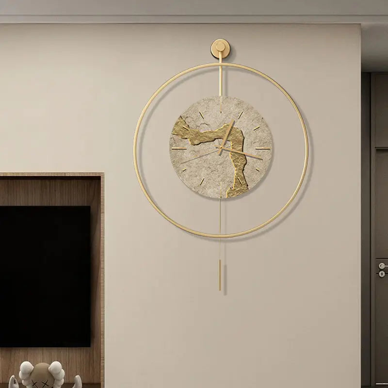 Home Decor Wall Clock Light Luxury Crystal Porcelain Mute Living Room Wall Clock Creative Decoration Modern Design Clock