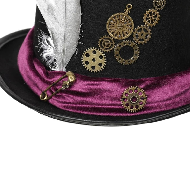 Steampunk Top Hat ,Vintage Victorian Steampunk