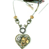 Heart Butterfly Steampunk Pendant Necklace 50cm