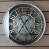 Oversized Large Industrial Loft Metal Moving Gear Wall Clock for Modern Living Room Decor