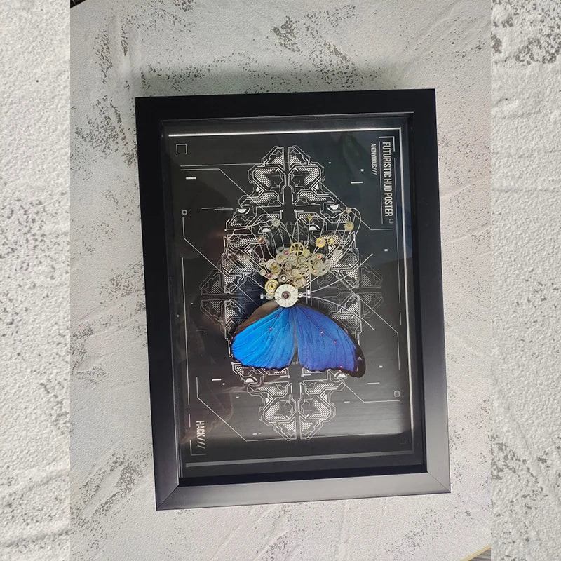 Steampunk Butterfly Specimen | Real Butterfly with Mechanical Gears