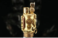 Steampunk Submarine Lighter | Hand-Welded Brass Rotating Propeller Kerosene Lighter