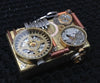 Steampunk handmade Watch Lighter | Hand-Welded Brass Kerosene Lighter with Watch Faces