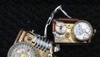 Steampunk handmade Watch Lighter | Hand-Welded Brass Kerosene Lighter with Watch Faces