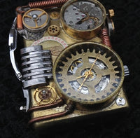 Steampunk handmade Watch Lighter | Hand-Welded Brass Kerosene Lighter with Watch Faces