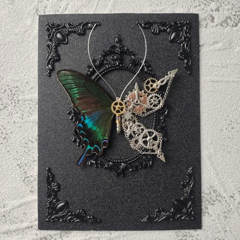 Steampunk Butterfly Specimen | Real Butterfly with Mechanical Gears