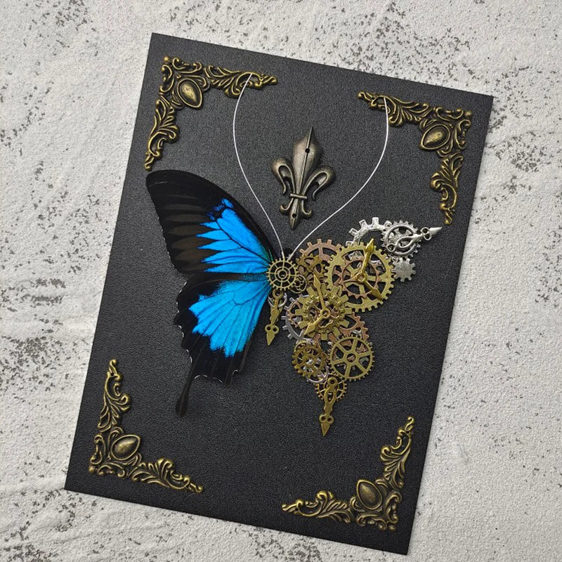 Steampunk Butterfly Specimen | Real Butterfly with Mechanical Gears