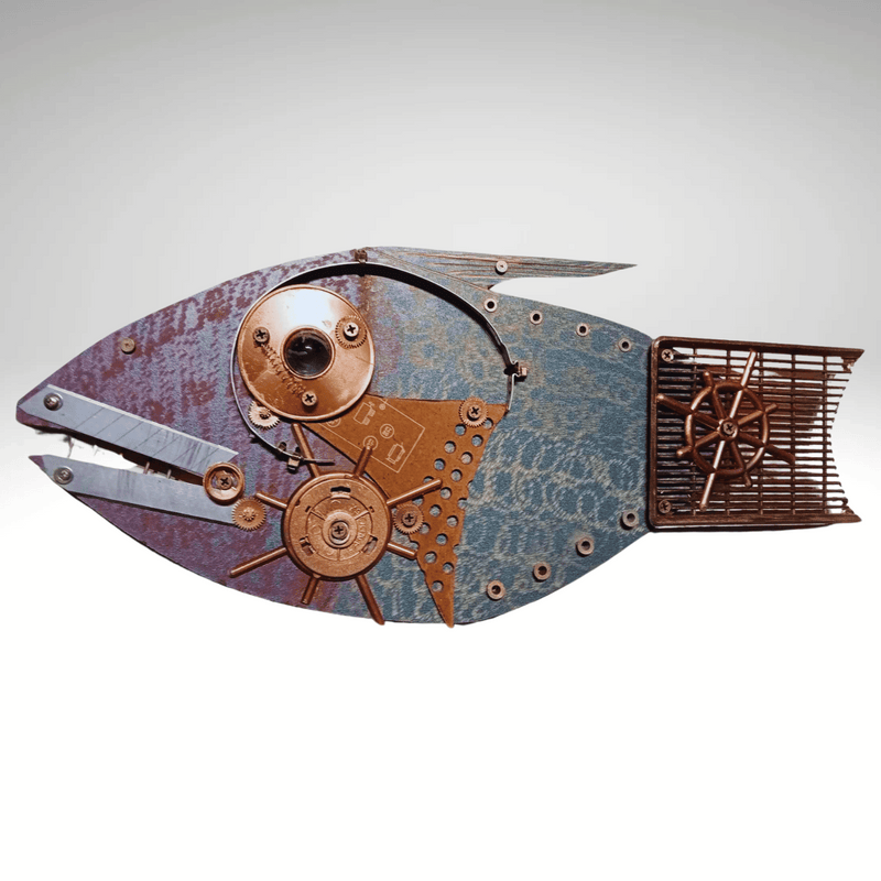 Steampunk Fish Wall art Handmade art