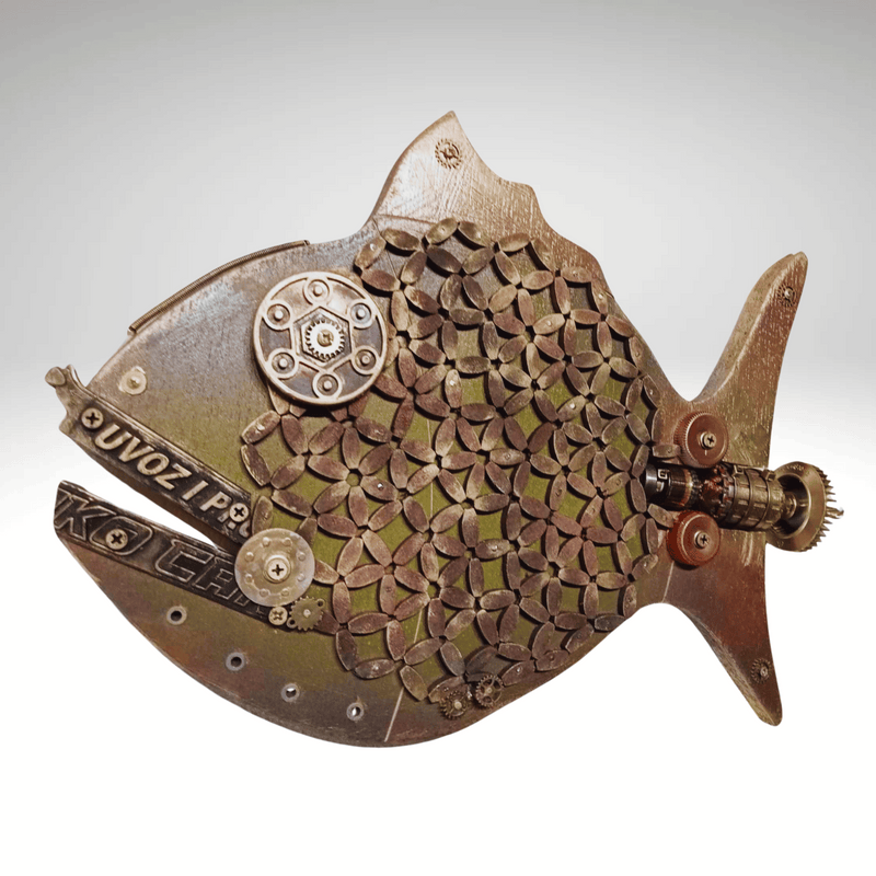 Steampunk Fish Wall art Handmade art