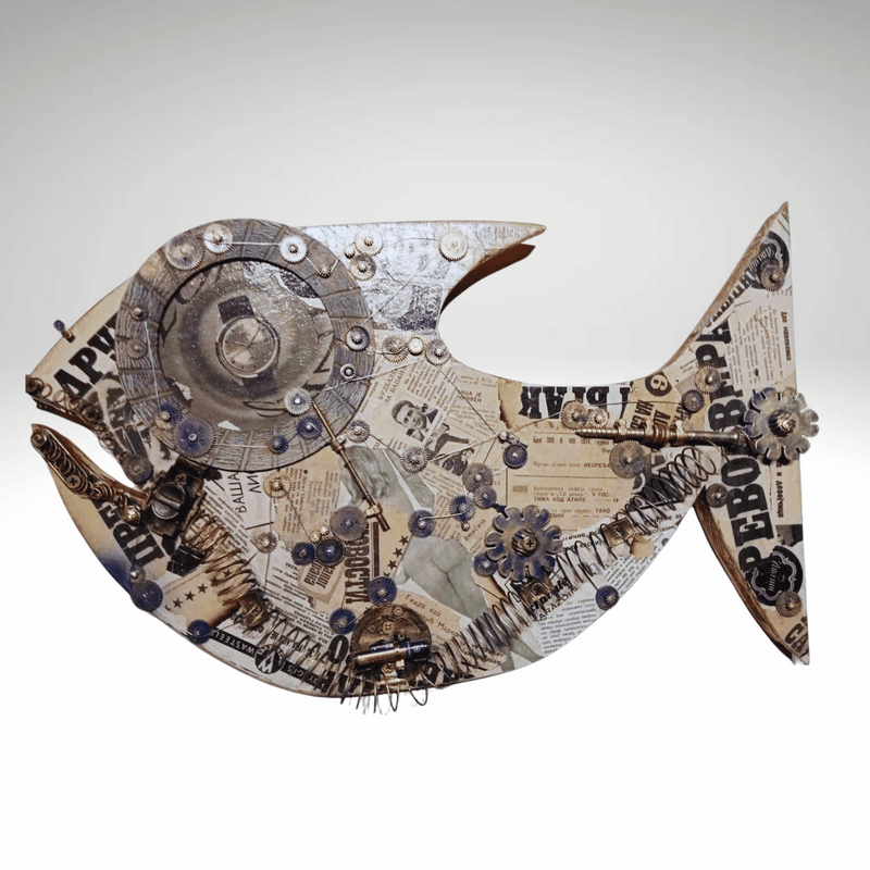 Steampunk Fish Wall art Handmade art