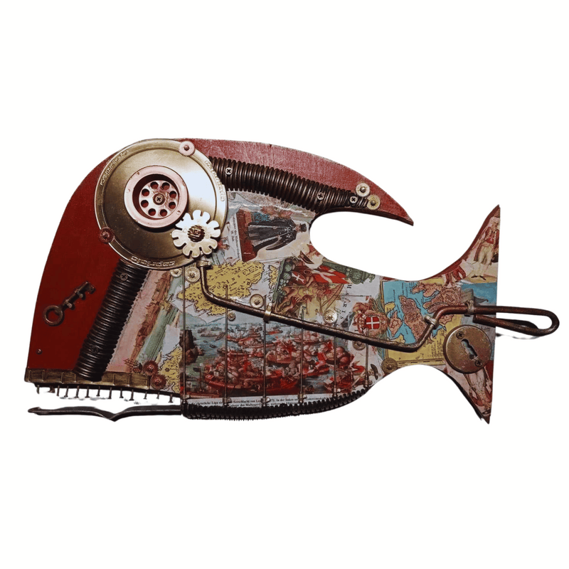 Steampunk Fish Wall art Handmade art