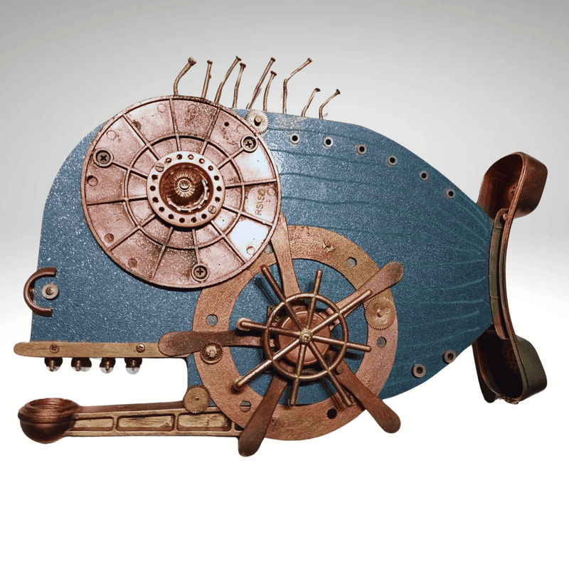 Steampunk Fish Wall art Handmade art