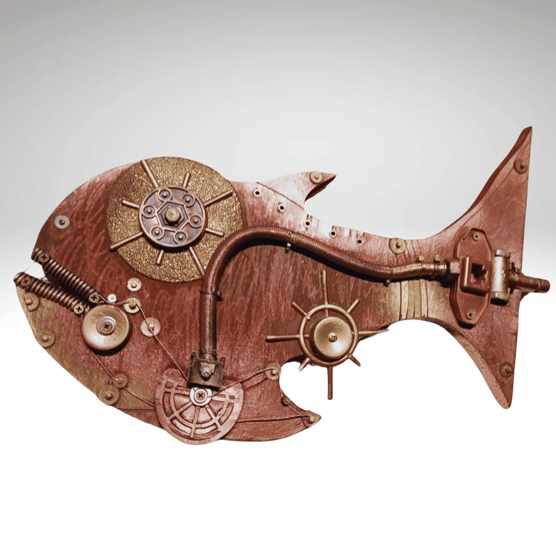 Steampunk Fish Wall art Handmade art