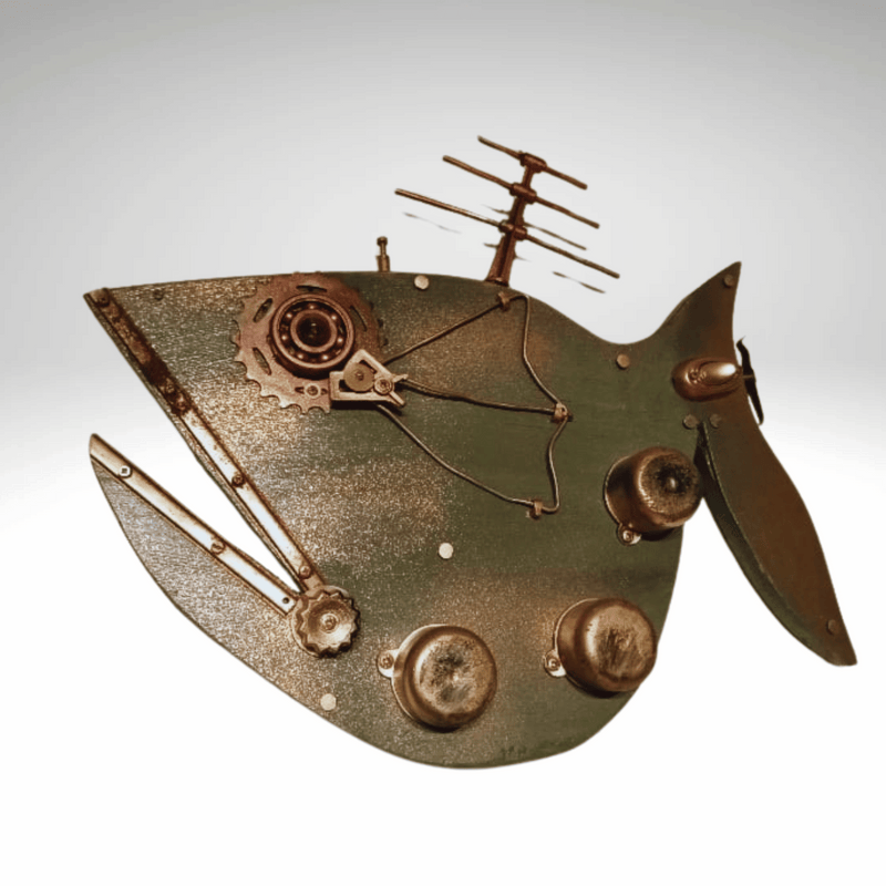 Steampunk Fish Wall art Handmade art