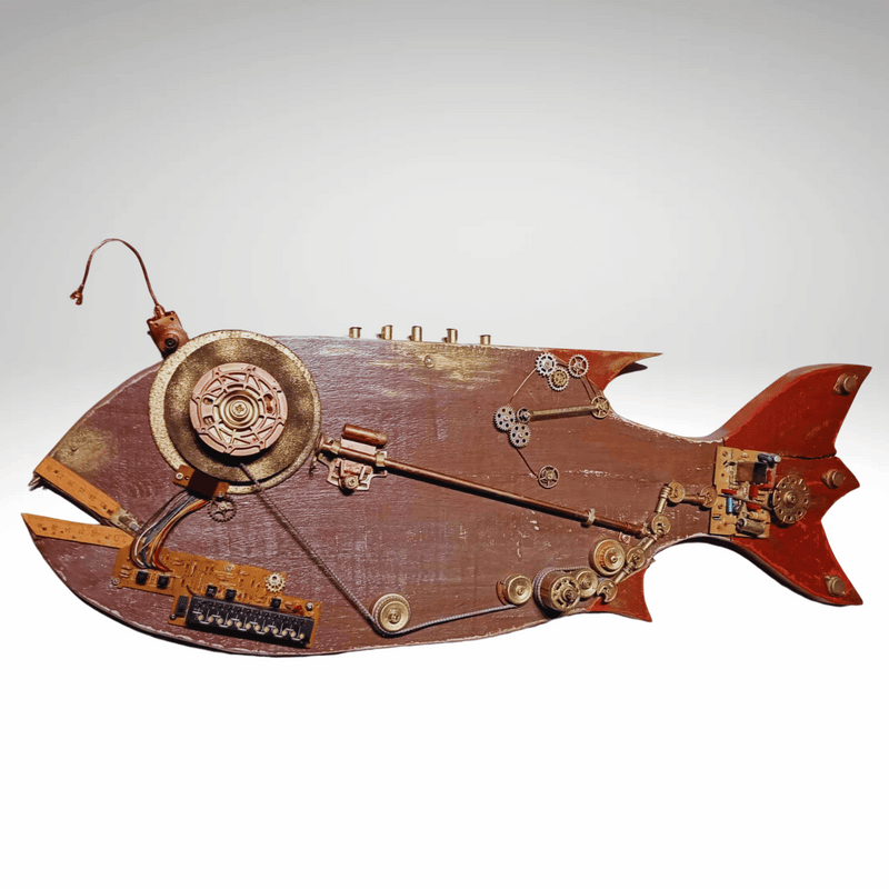 Steampunk Fish Wall art Handmade art