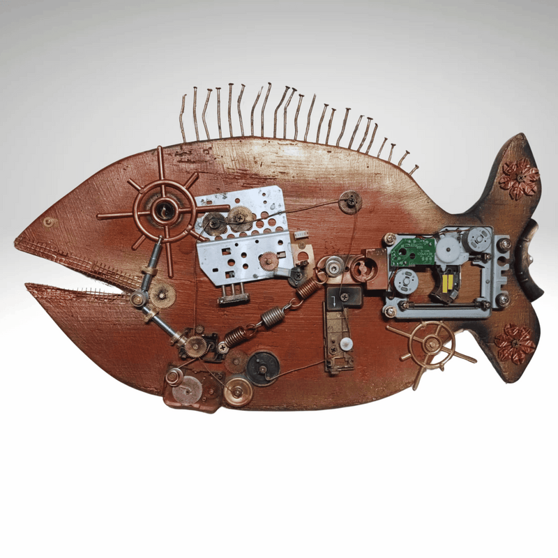 Steampunk Fish Wall art Handmade art