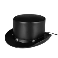 Steampunk Leather Hat with Top Hat  Rave Nightclub