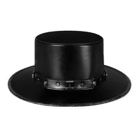 Steampunk Leather Hat with Top Hat  Rave Nightclub