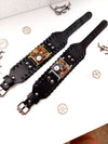 Steampunk Jewelry faux leather Bracelets. Handmade