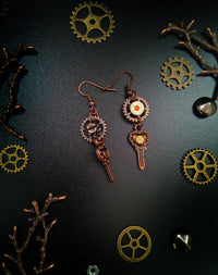 Steampunk earrings "The keys to your heart". Exclusive Steampunk Jewelry- Handmade Artist collection