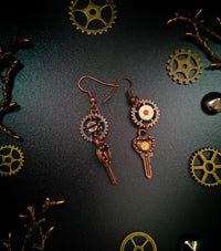 Steampunk earrings "The keys to your heart". Exclusive Steampunk Jewelry- Handmade Artist collection