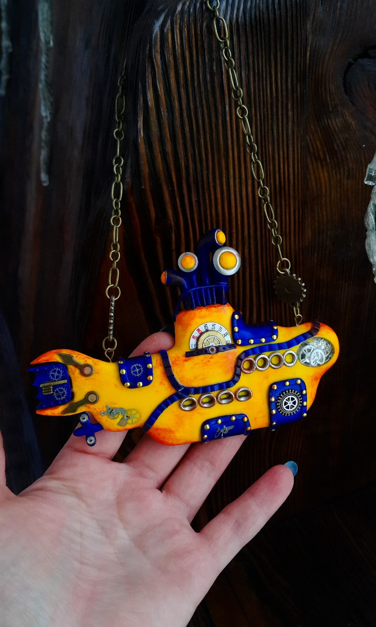 Steampunk yellow submarine - Handmade Artist collection