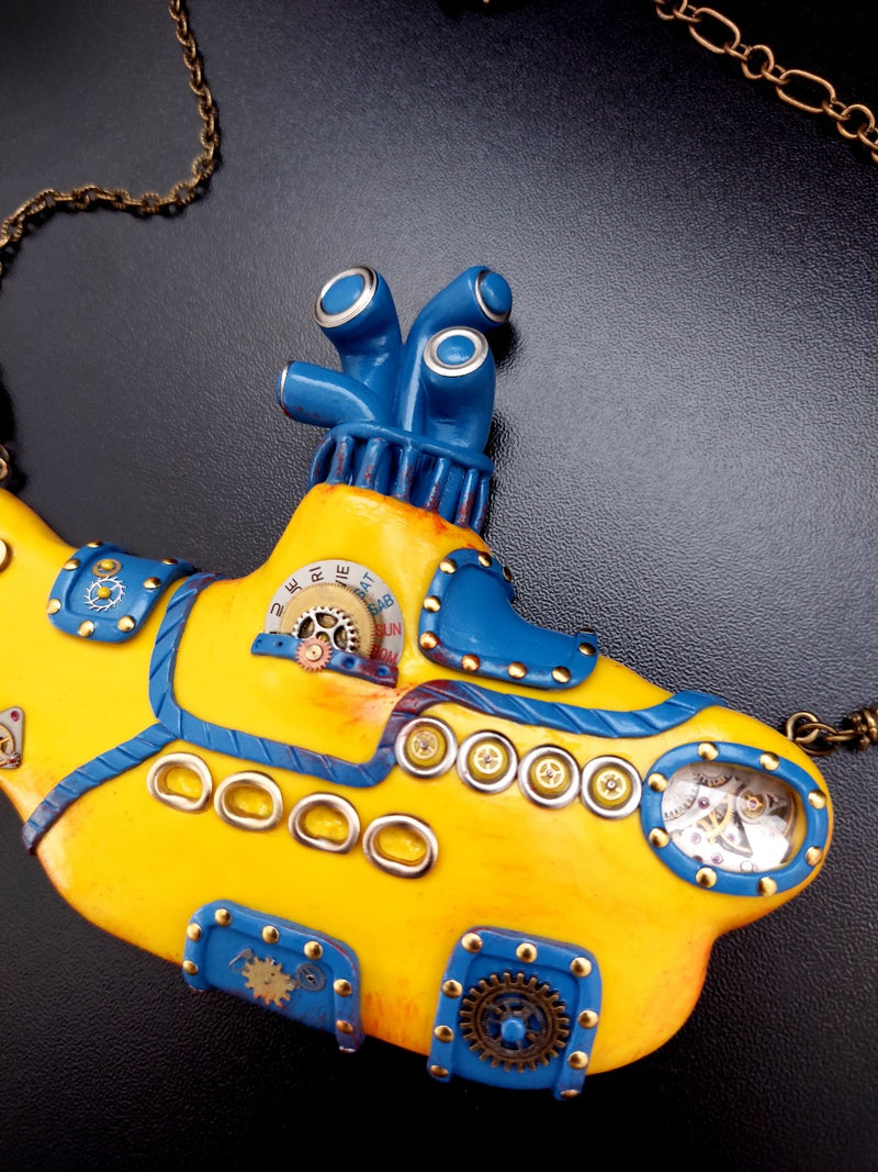 Steampunk yellow submarine - Handmade Artist collection