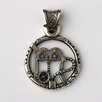 Steampunk Virgo Silver handmade Pendant