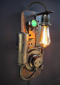Steampunk Wall mounted lamp - Handmade - Artist collection
