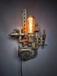 Steampunk Wall mounted lamp - Handmade - Artist collection