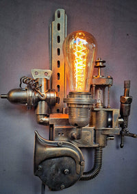 Steampunk Wall mounted lamp - Handmade - Artist collection